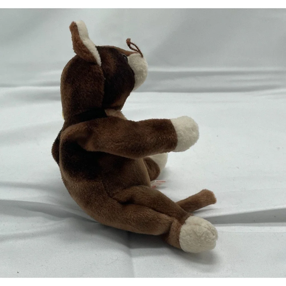 Ty Beanie Babies 1997 Pounce Brown Cat Bean‎ Bag. Stuffed Animal